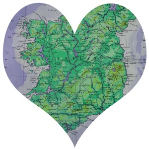 Ireland Map Love Heart