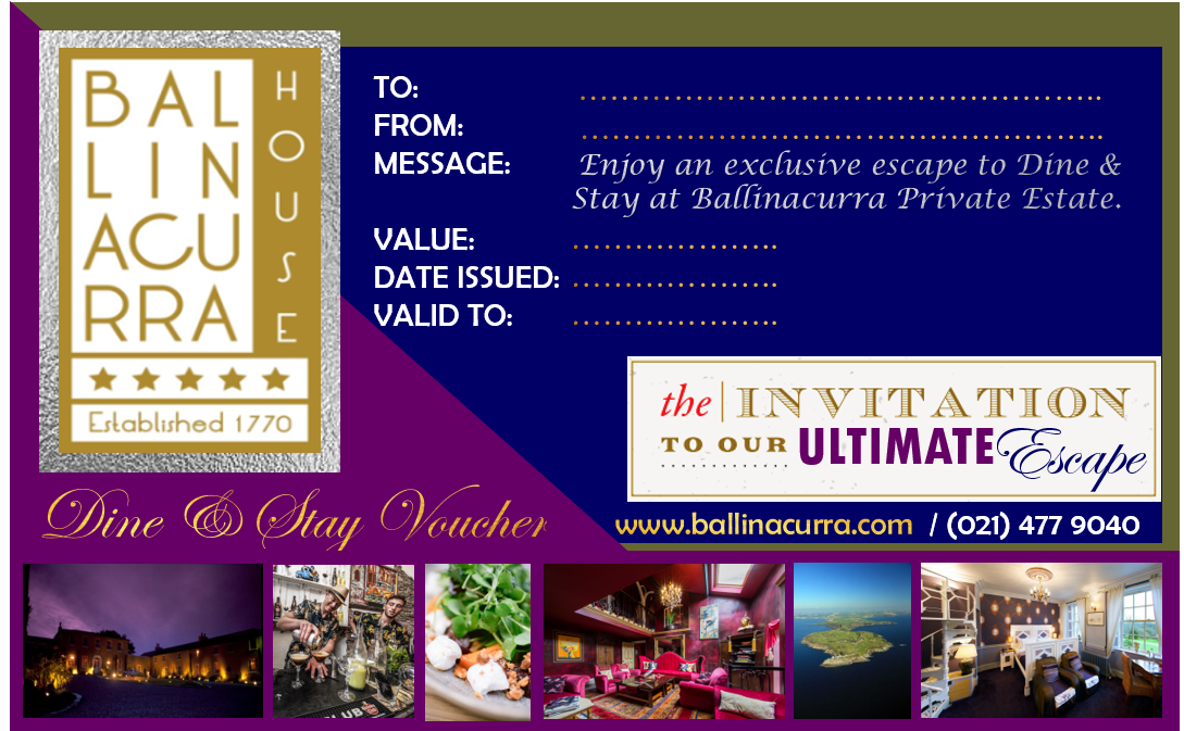 Introducing the Chic Dine & Stay Voucher at Ballinacurra House Kinsale